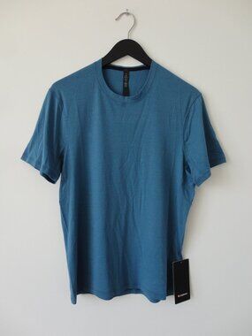 NWT LULULEMON PWRB Blue Soft 4 Way Stretch Somatic Aero SS Top Men's XL